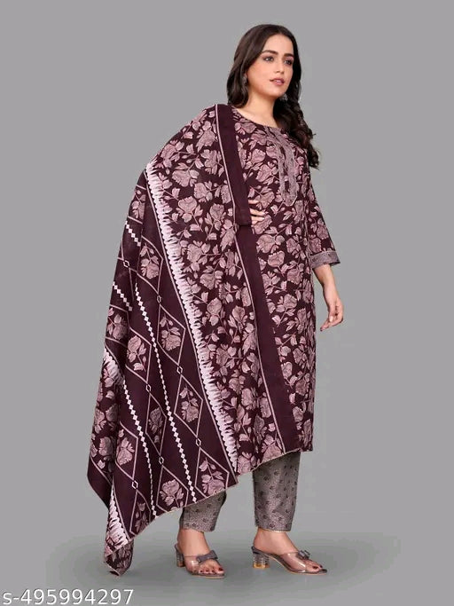 Kashvi Sensational Cotton Blend Dupatta Set – Elegant & Comfortable