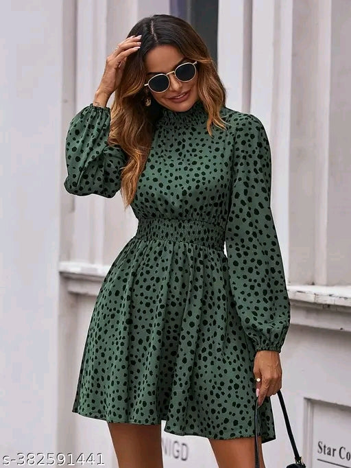 Stylish Printed Crepe Dress for Women – Trendy & Comfortable